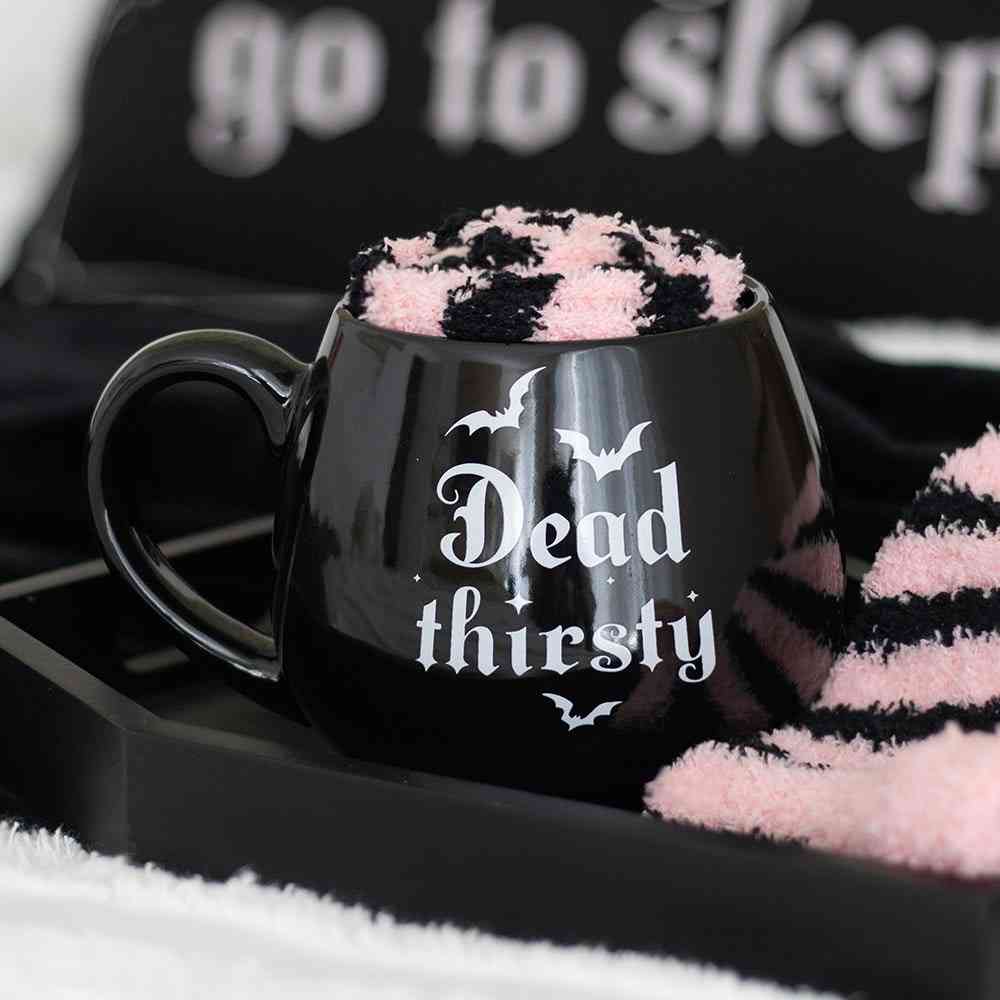 Something Different - Dead Thirsty Tasse & Socken Set - Schwarz/Rosa